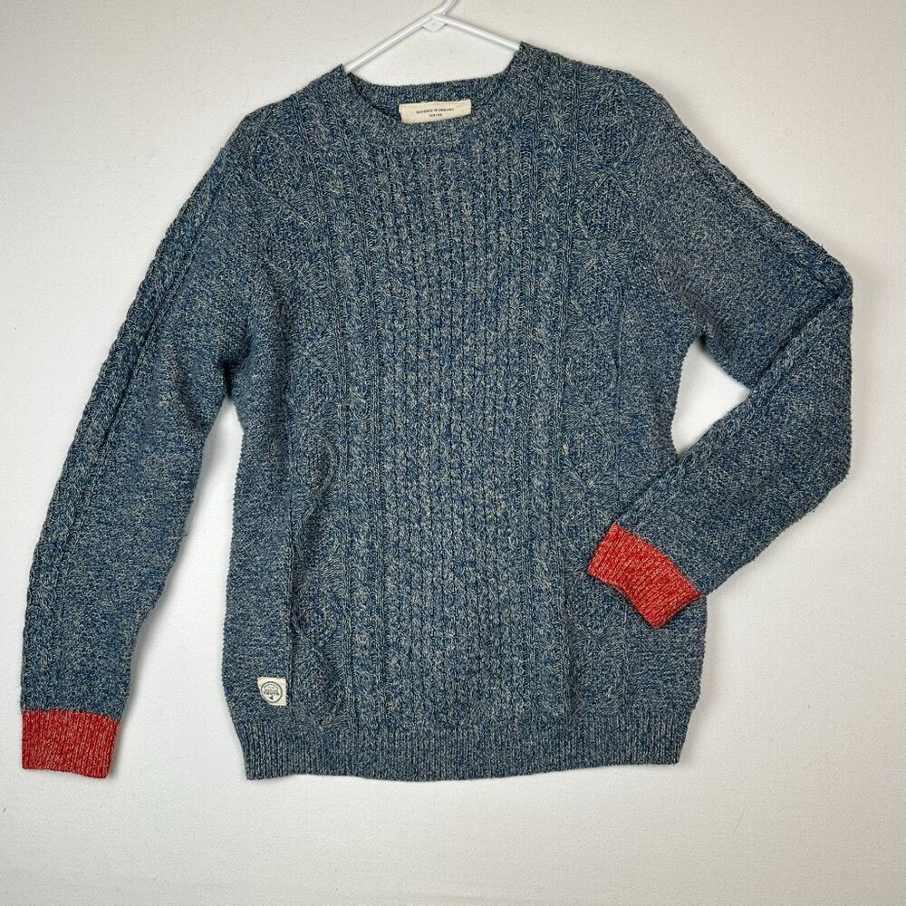 Native Youth Cable Fisherman Sweater Blue